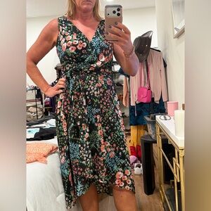 Tommy Hilfiger Black Floral Midi Dress